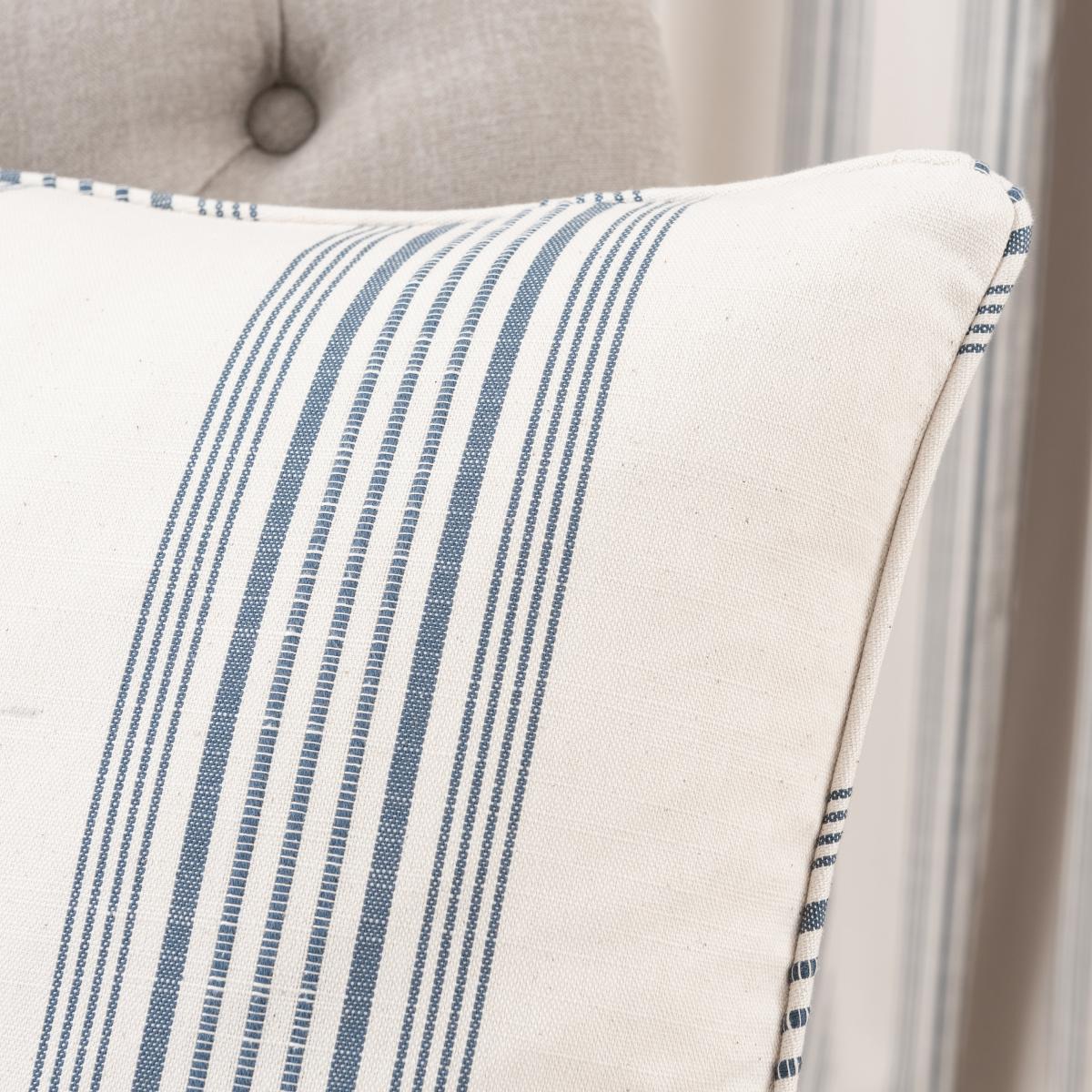Churchgate Recycled Cotton Stripe Blue Cushion Blue – image 2