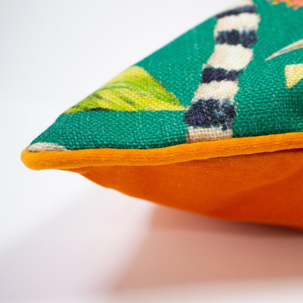 Lemur Cushion Green, Yellow and Purple – image 2