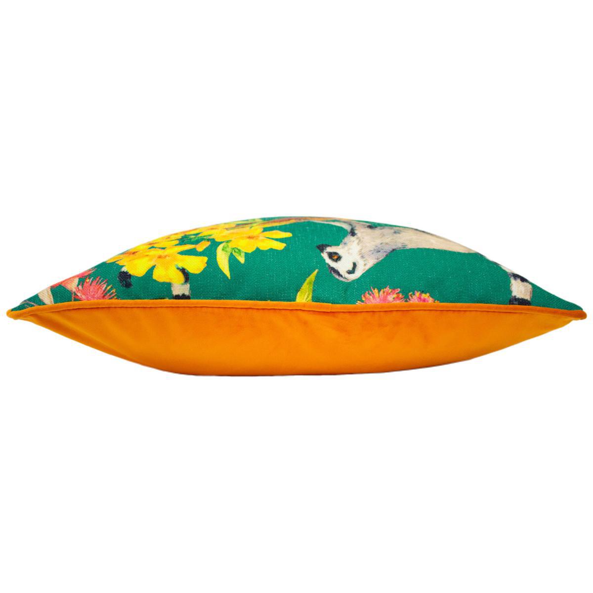 Lemur Cushion Green, Yellow and Purple – image 3