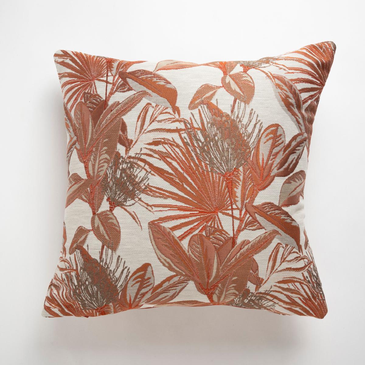 Leaf Floral Cushion Cover Orange/White – image 3