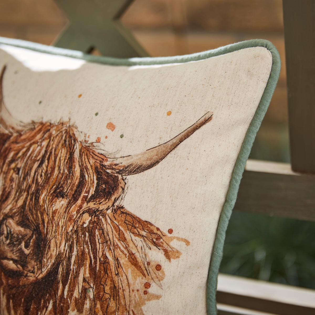 Highland Cow Family Outdoor Rectangle Cushion – image 2