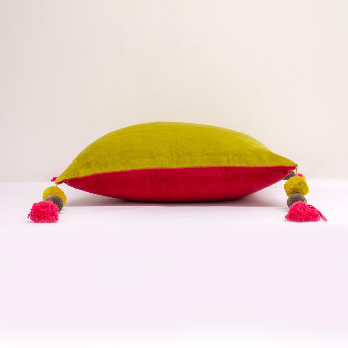 Paoletti Poonam Pomegranate Velvet Cushion Pomegranate (Pink) – image 3