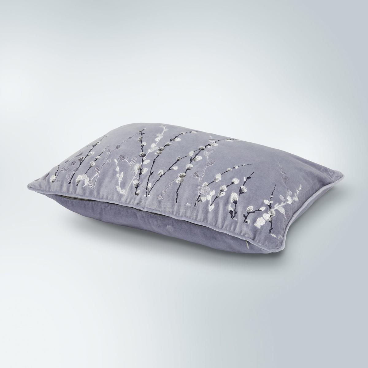 Belle Embroidered Cushion Blue – image 3
