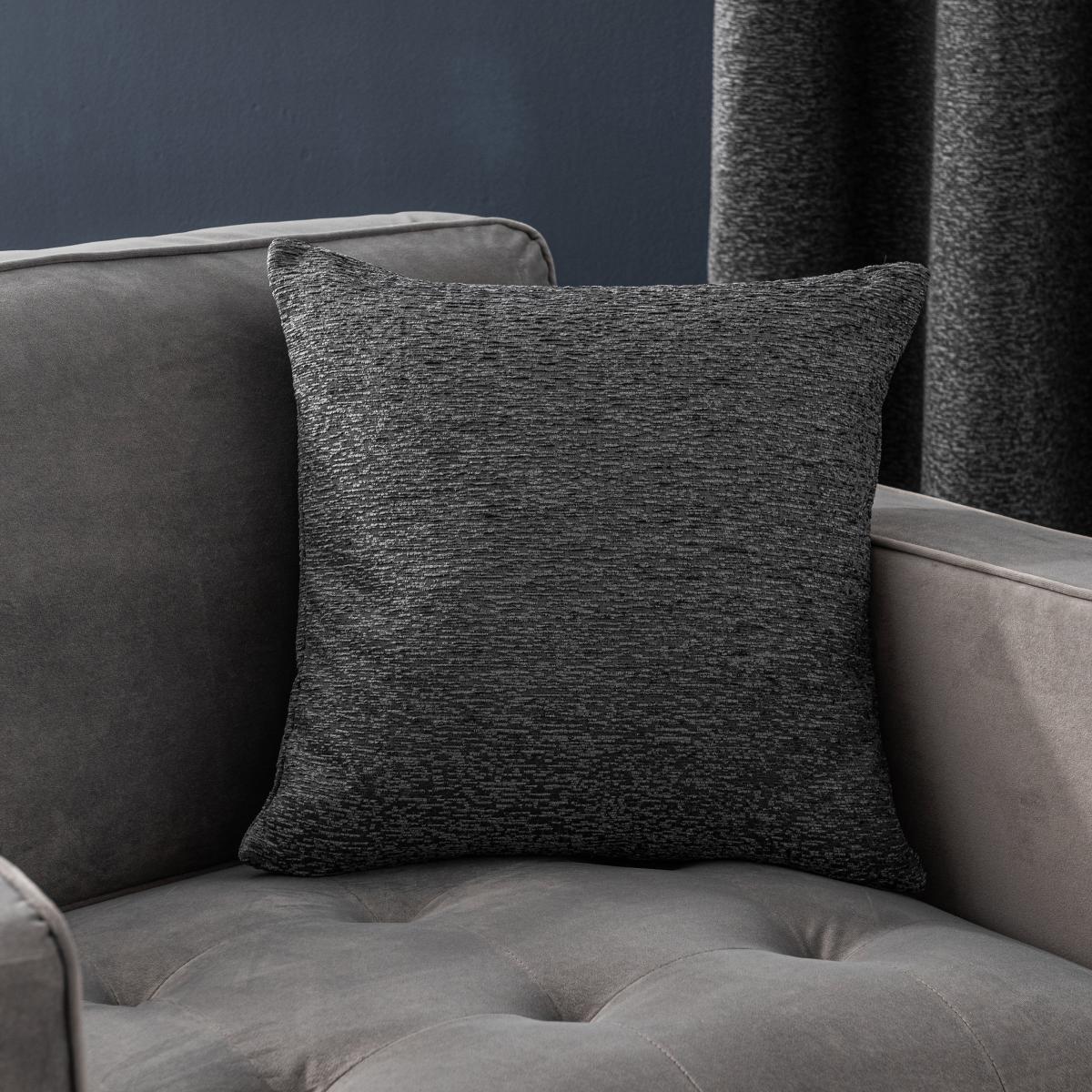 Textured Chenille Cushion Graphite (Grey) – image 1