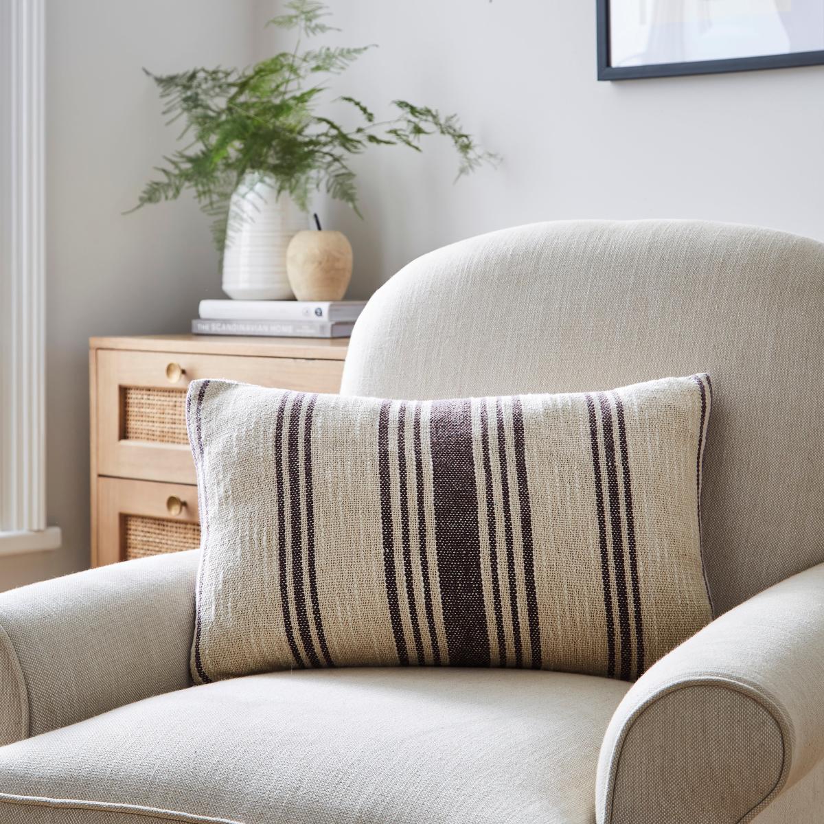 Churchgate Drayton Stripe Cushion Thistle – image 1