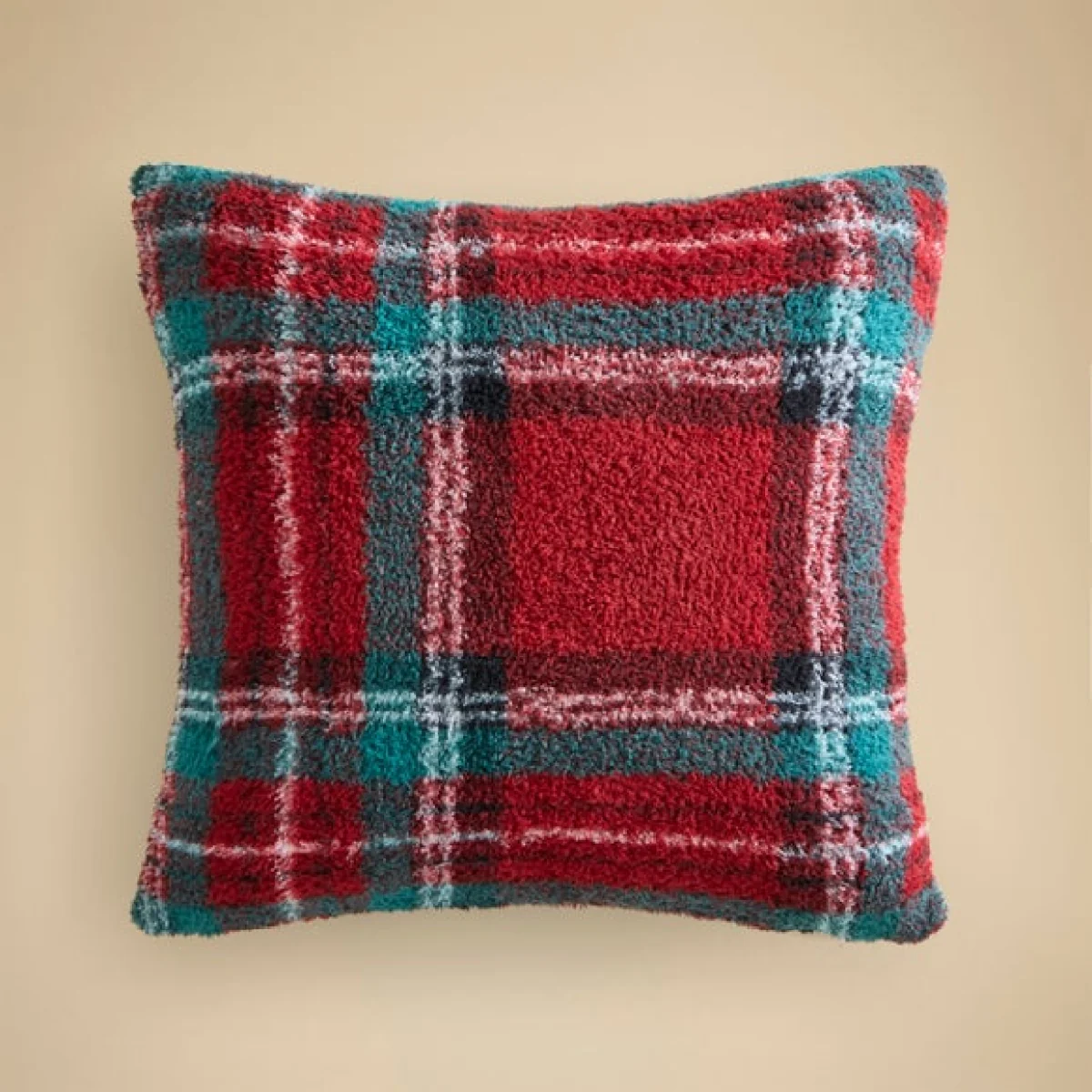 Tartan Sherpa Square Cushion – image 3