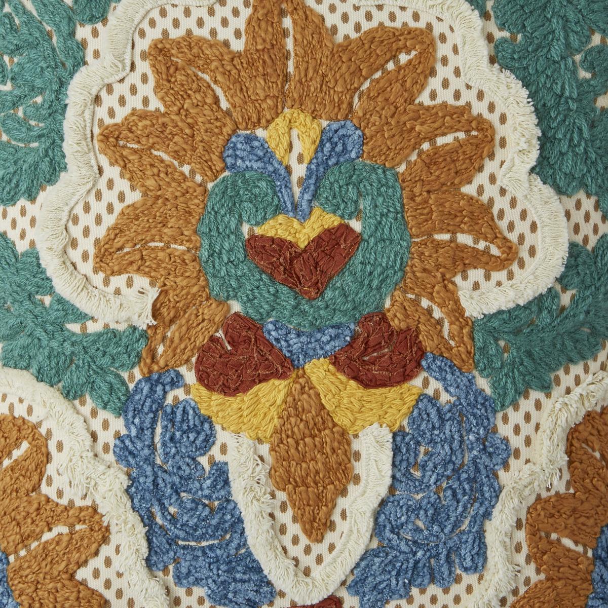 Damask Embroidered Cushion Green – image 4