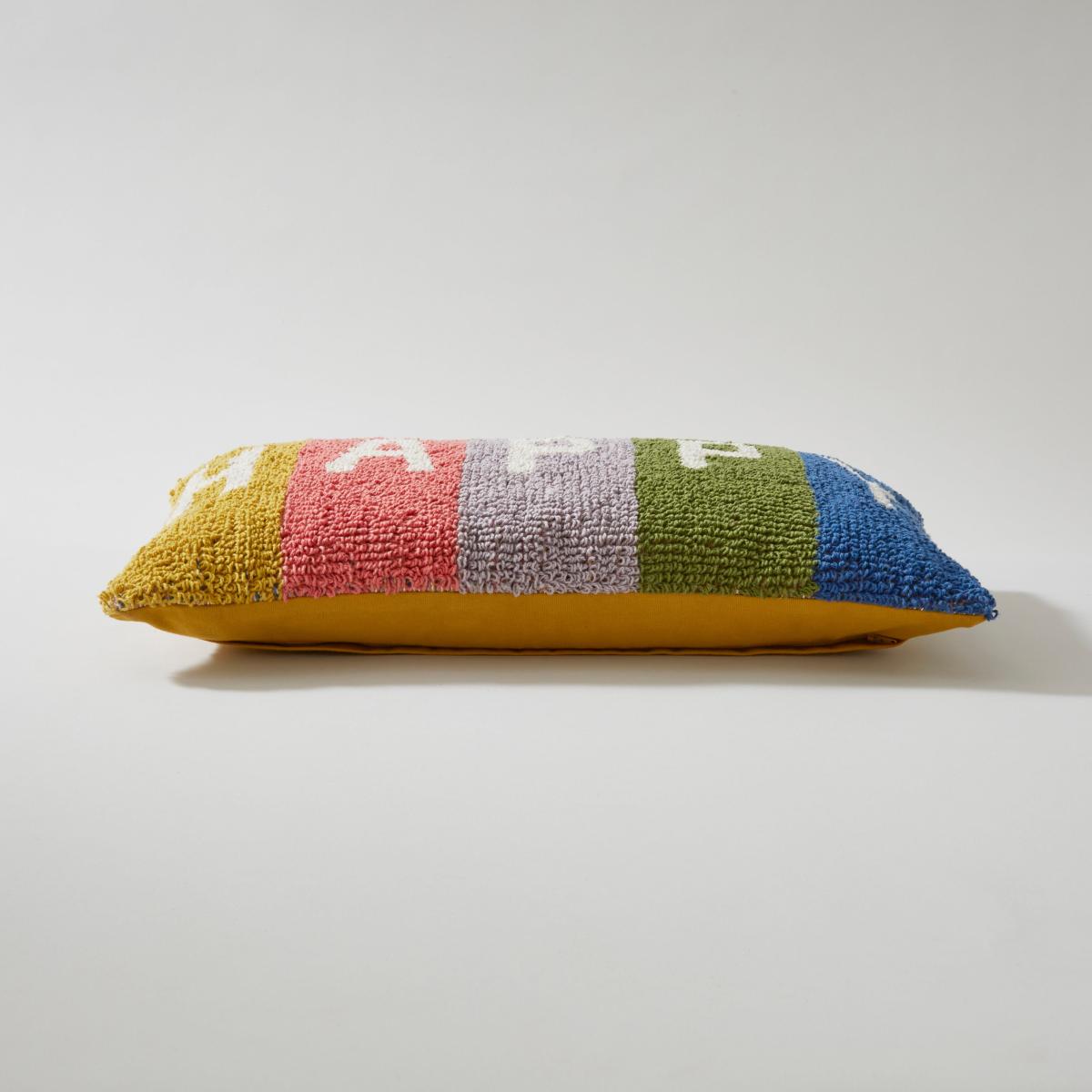 Circular Knit Happy Cushion MultiColoured – image 4
