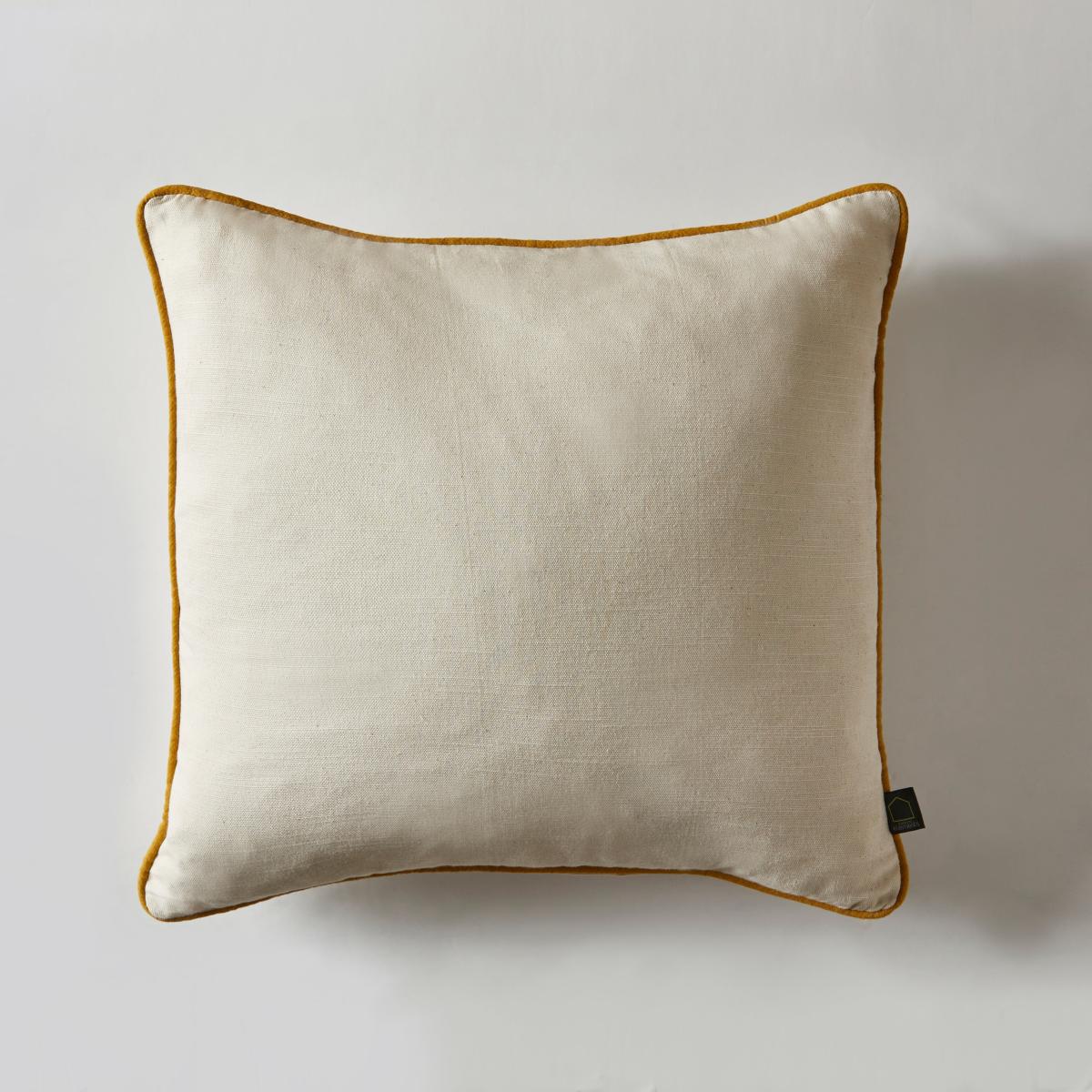 Elements Contrast Piped Cushion Yellow/White – image 2