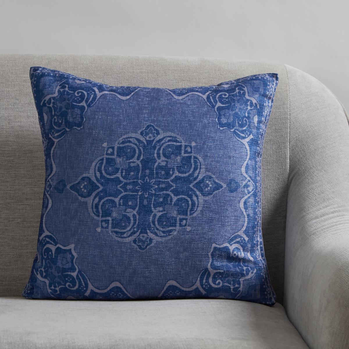 Oriental Navy Printed Cushion Navy – image 1
