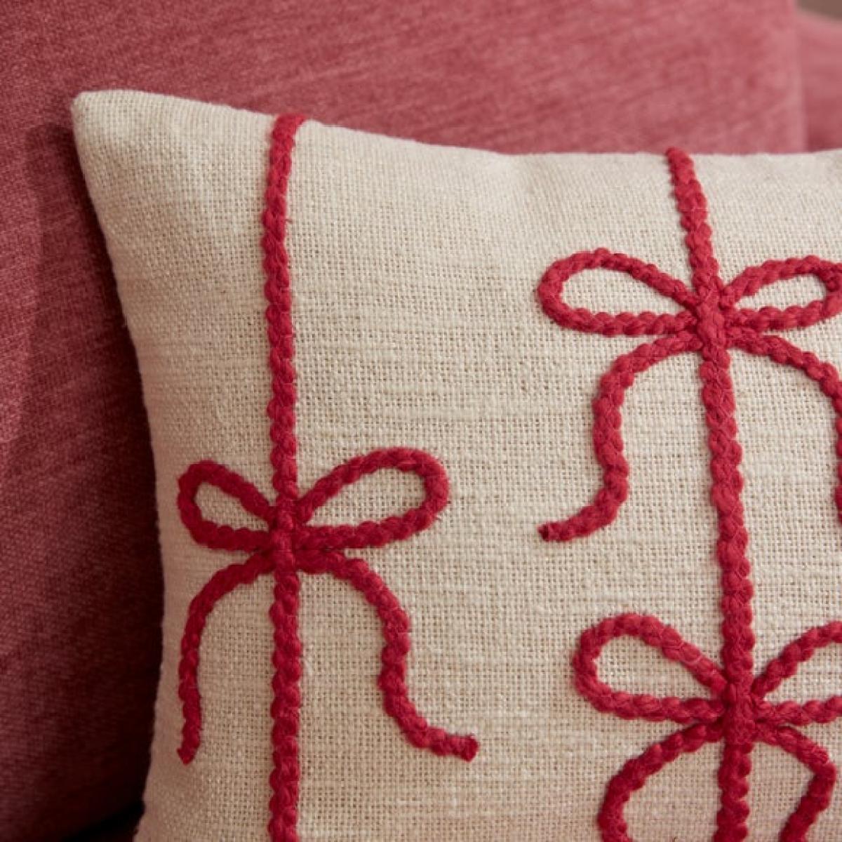 Bow Cotton Square Cushion – image 2