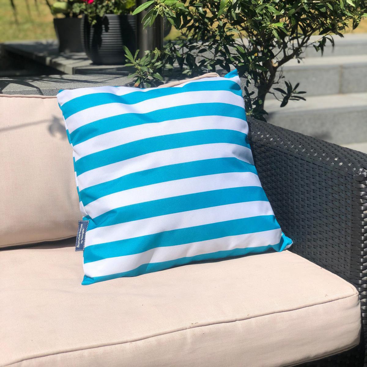 Coast Blue Water Resistant Outdoor Cushion Blue and White – image 1