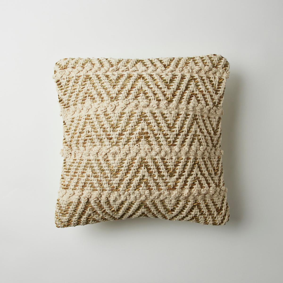 Jute and Cotton Zig Zag Cushion Natural Natural – image 2