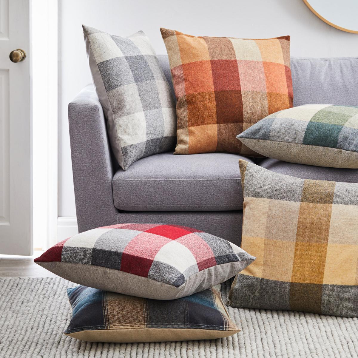 Large Blue Hamilton Check Cushion Blue – image 6