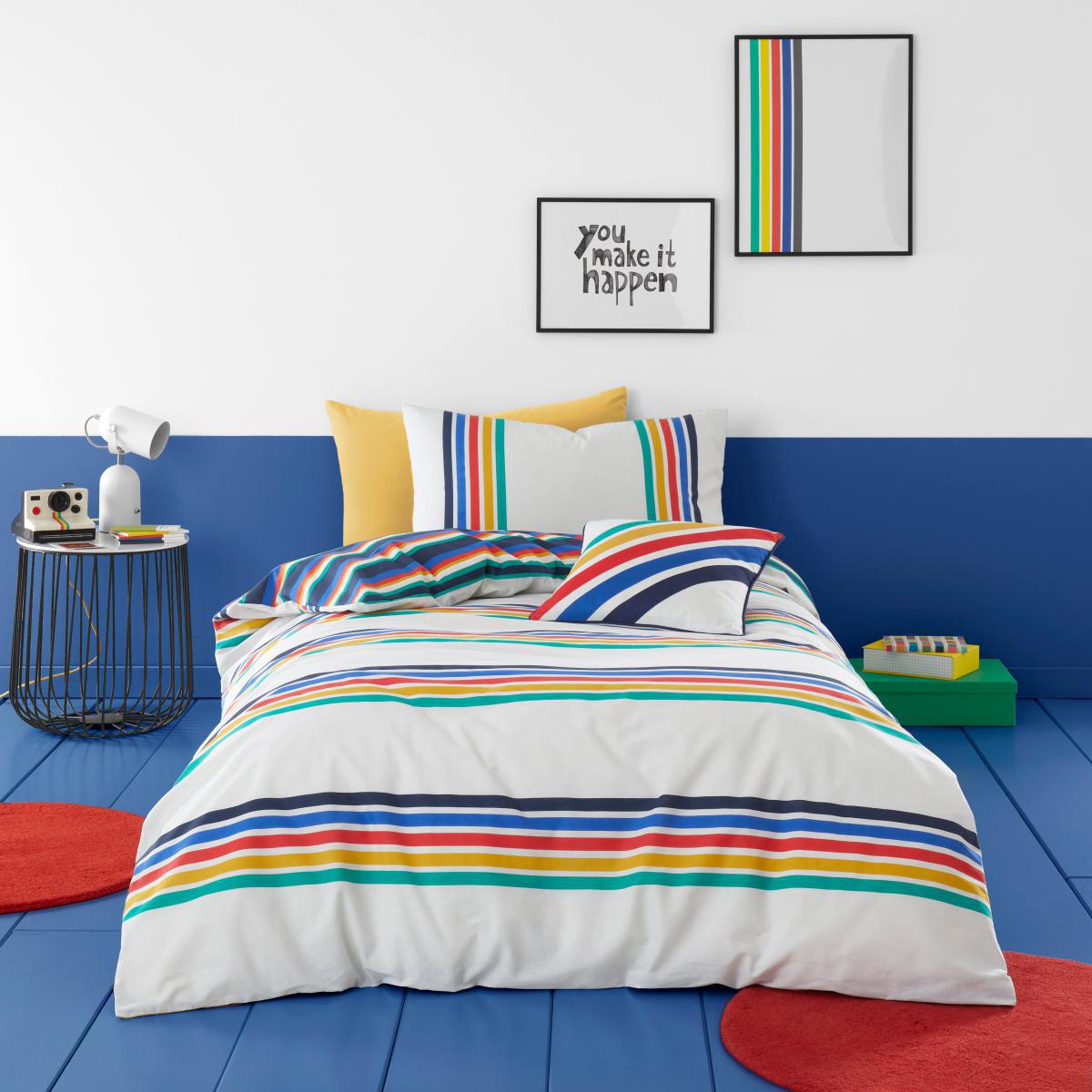 Retro Stripe Cushion MultiColoured – image 3