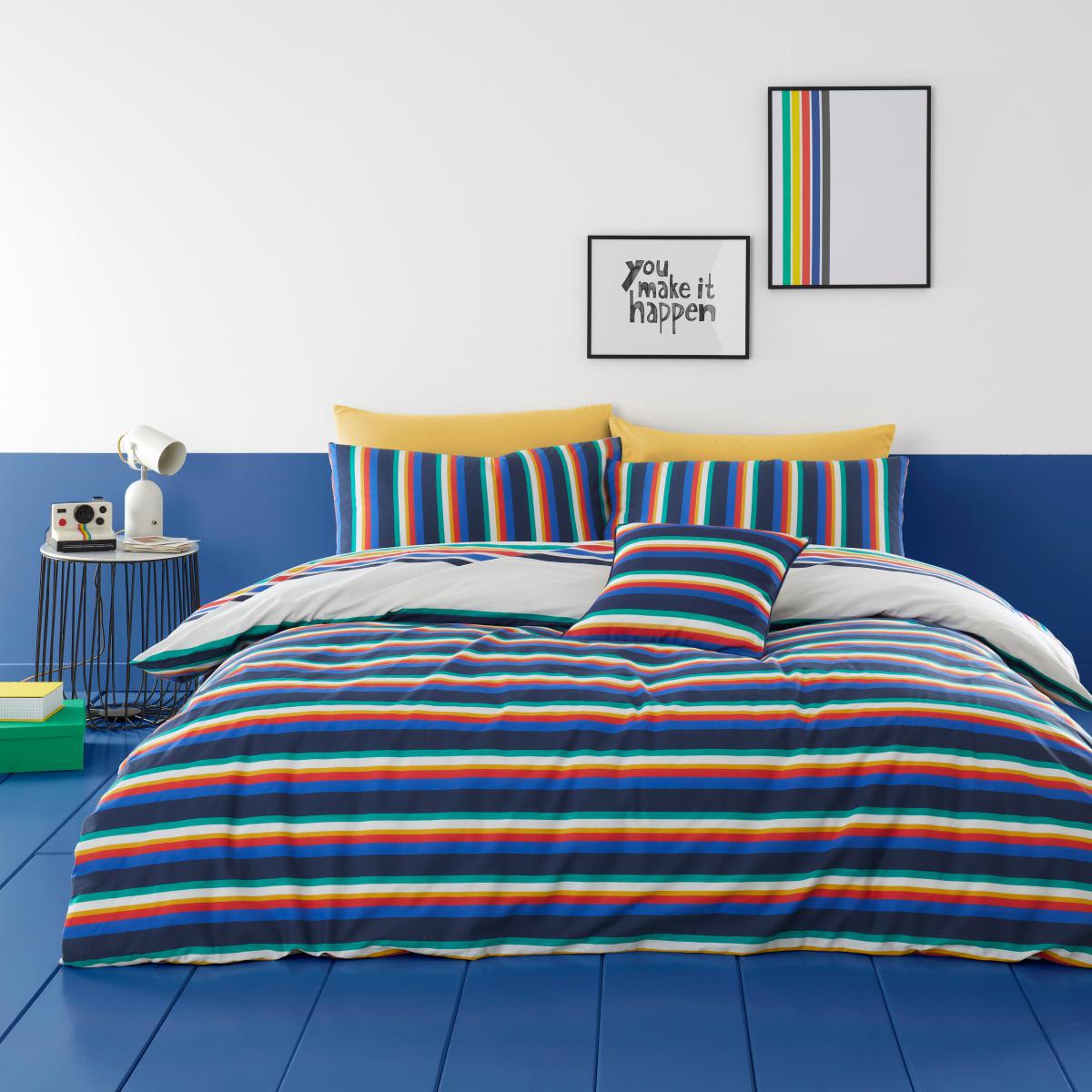 Retro Stripe Cushion MultiColoured – image 4