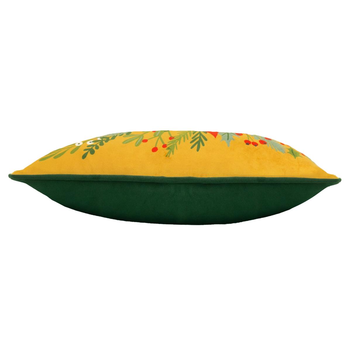 Deck The Halls Baubles Green Cushion White/Brown – image 3