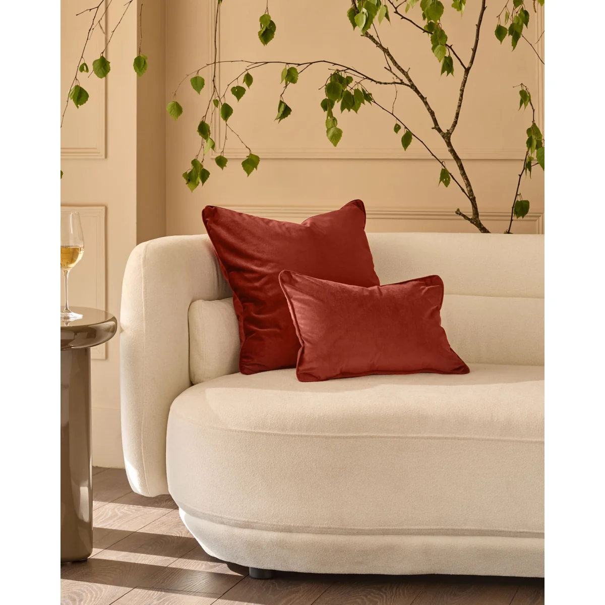 Luca toffee red rectangle cushion – image 2