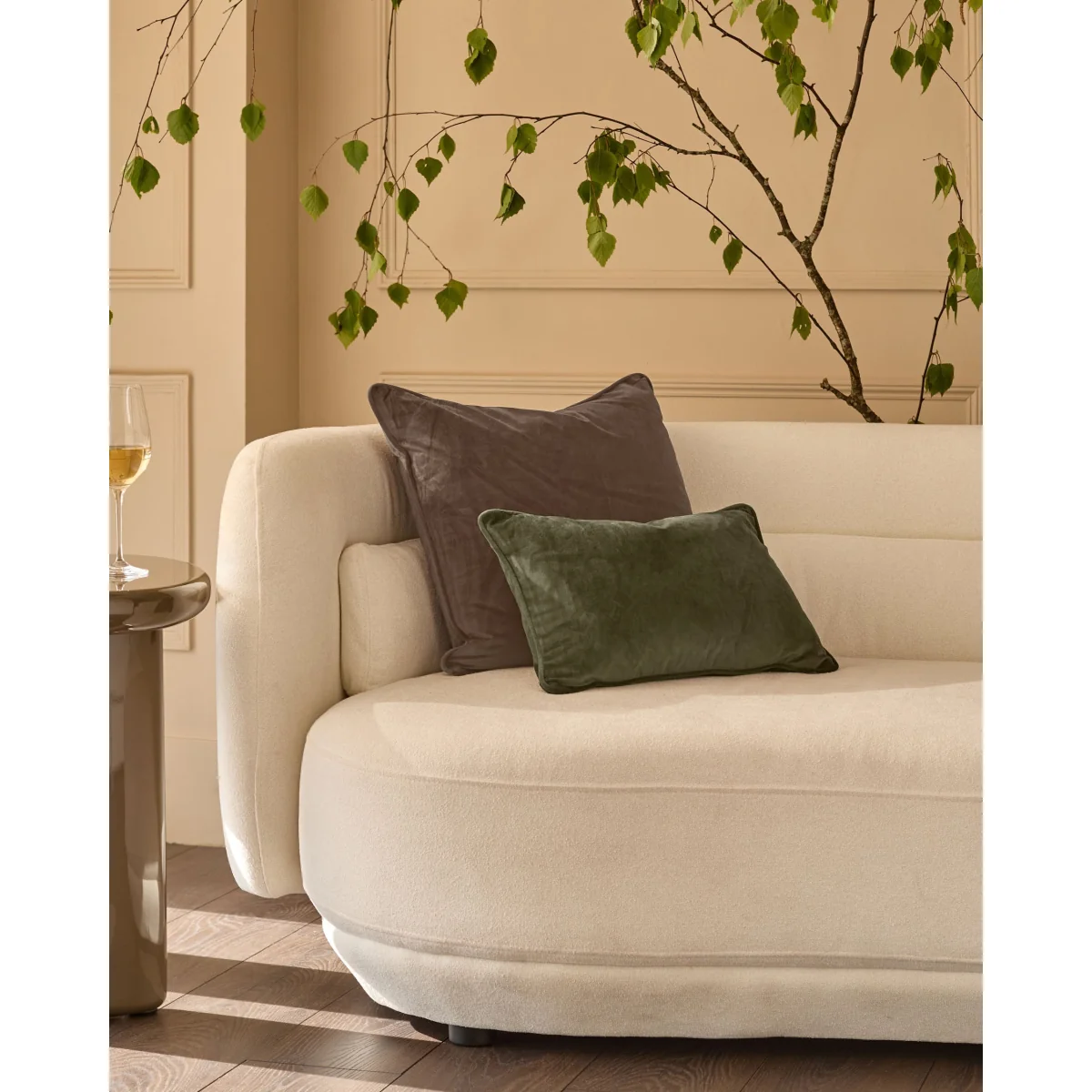 Luca olive green large cushion – image 2