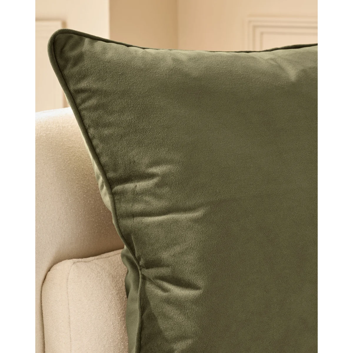 Luca olive green large cushion – image 5