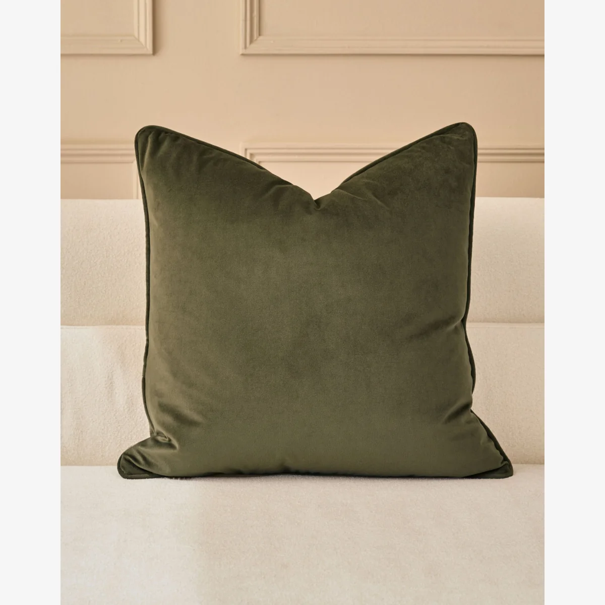 Luca olive green large cushion – image 1