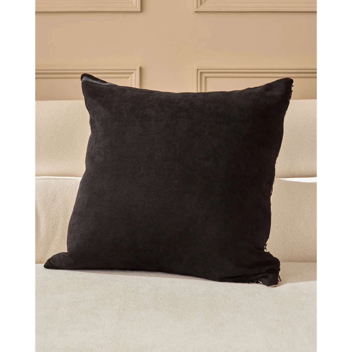 Teela black patterned large cushion – image 2
