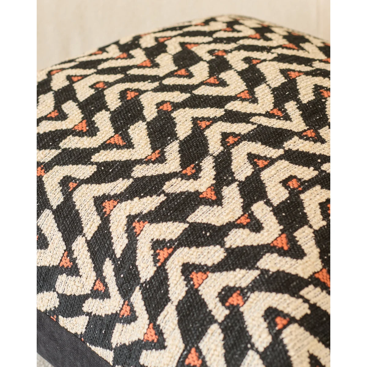 Teela black patterned large cushion – image 6