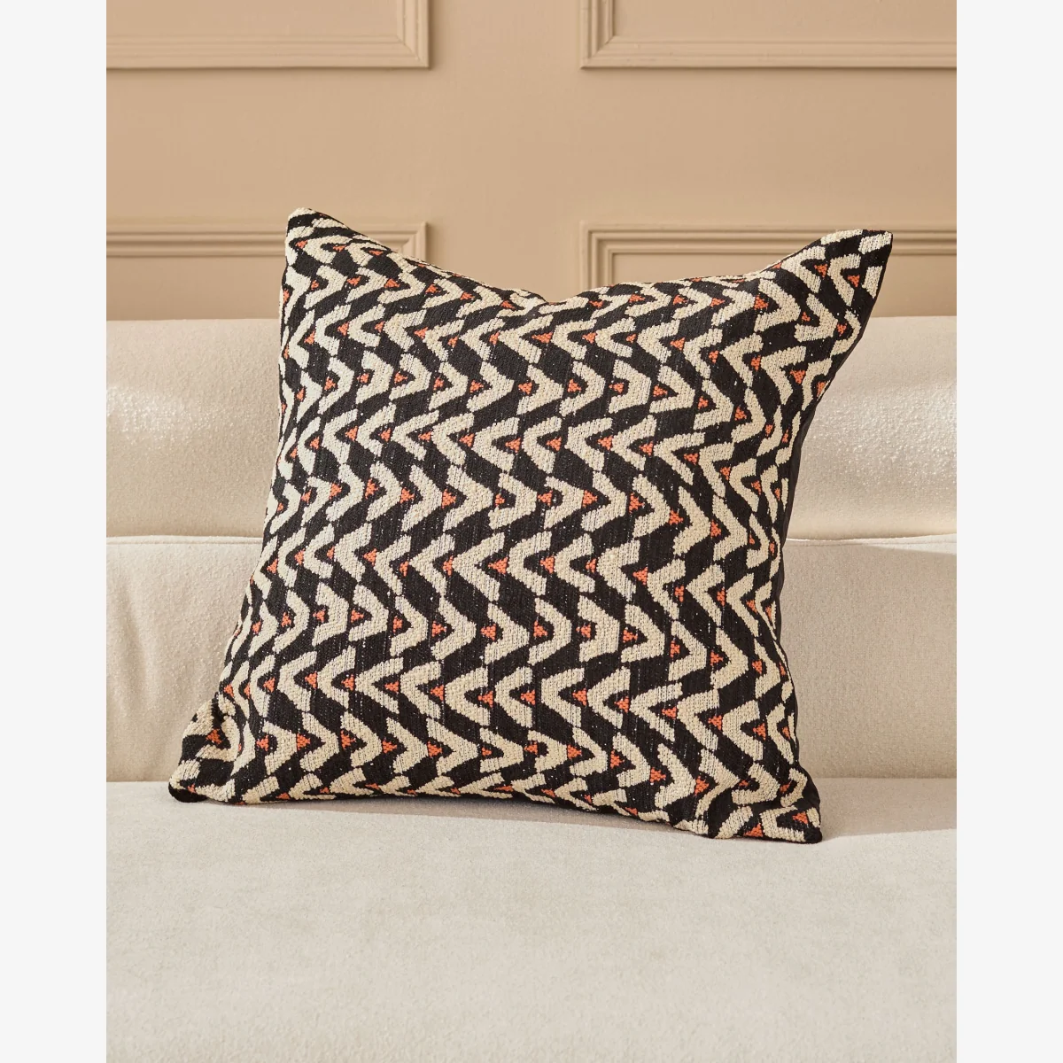 Teela black patterned large cushion – image 1