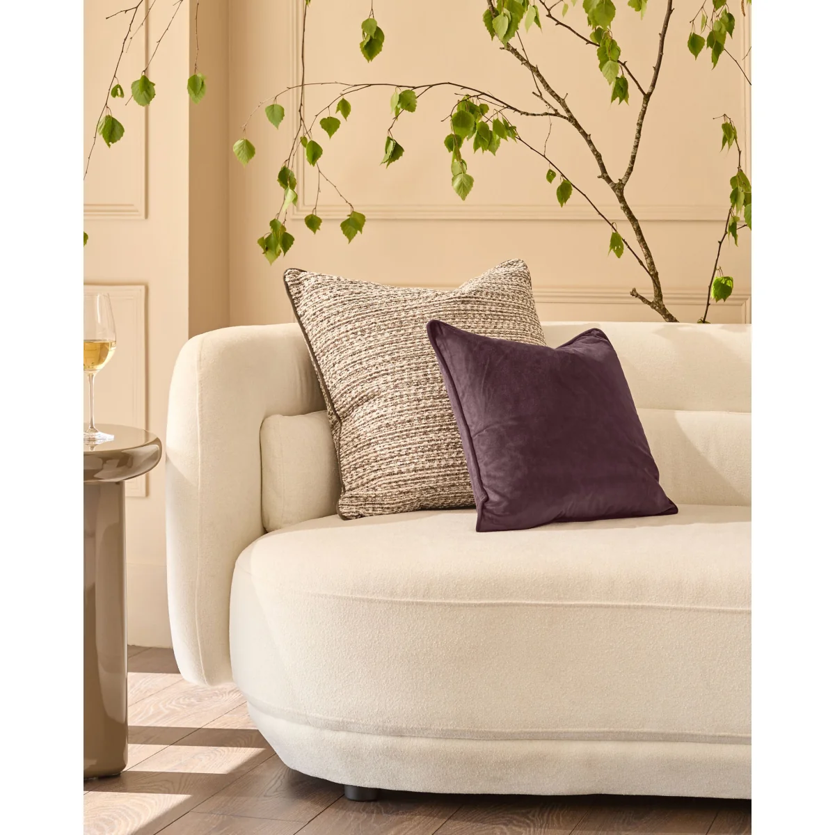 Franco chocolate patterned large cushion – image 2