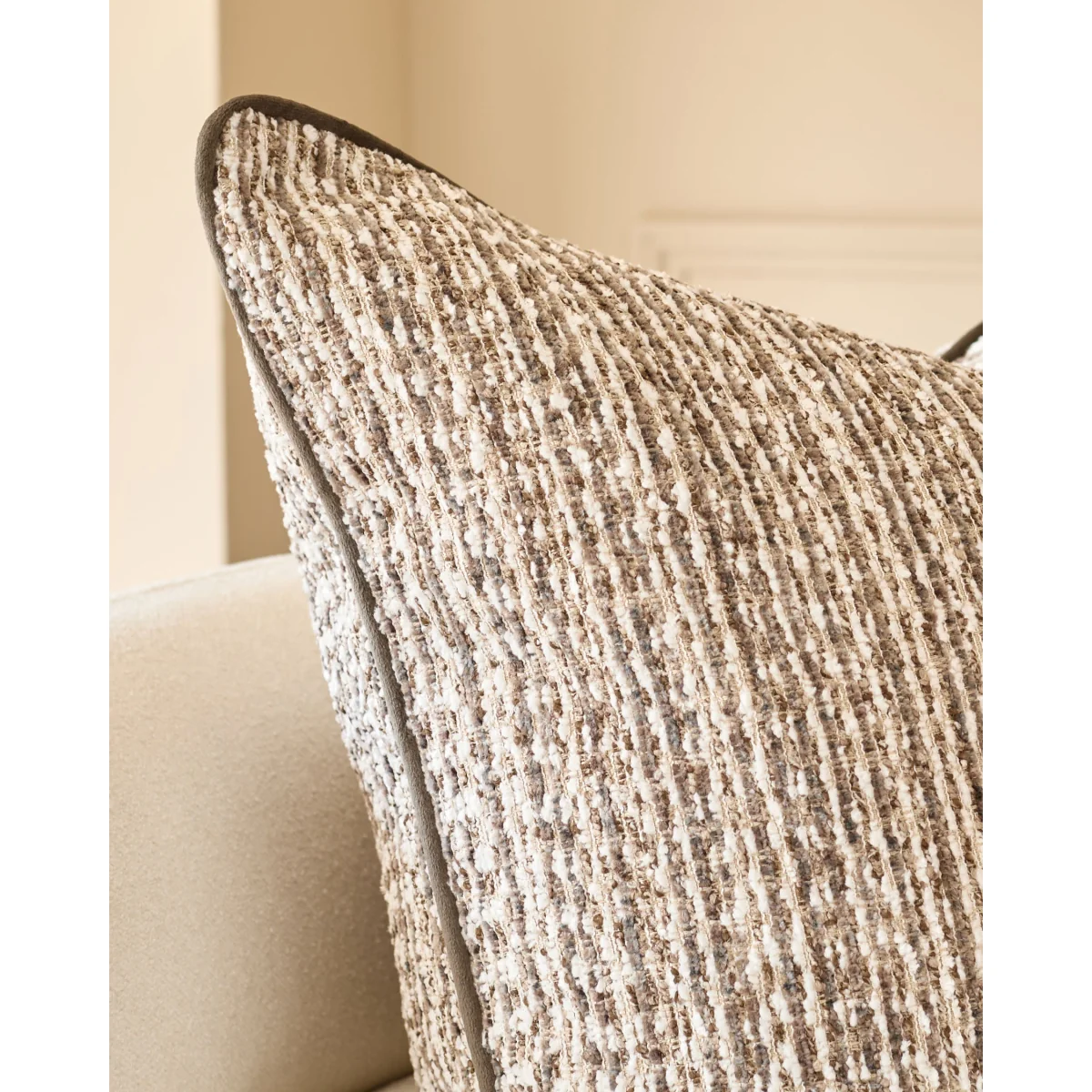Franco chocolate patterned large cushion – image 3