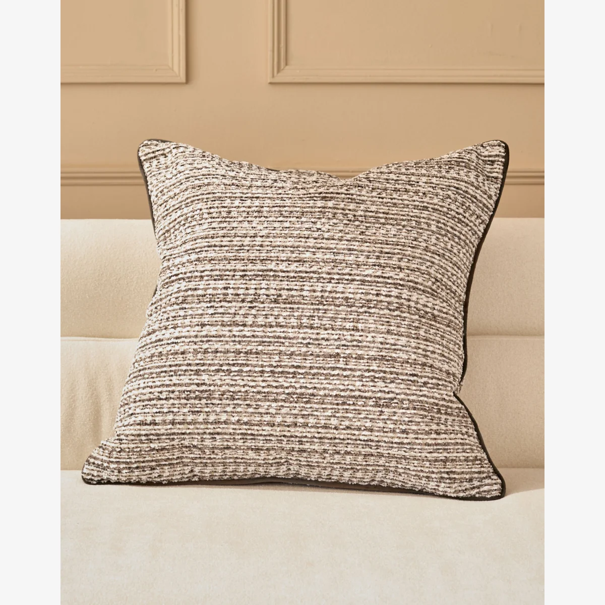 Franco chocolate patterned large cushion – image 1