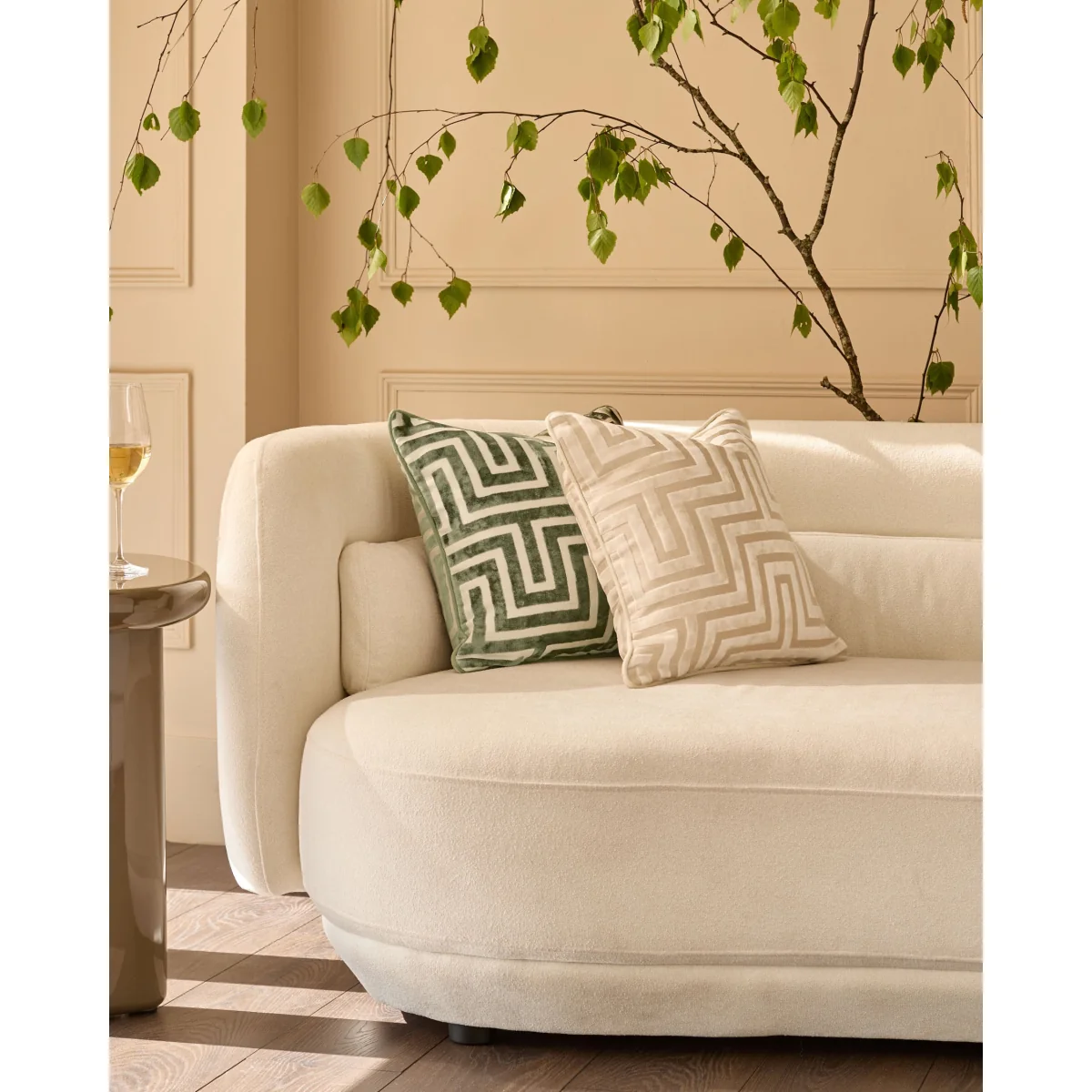 Imani olive green medium cushion – image 2