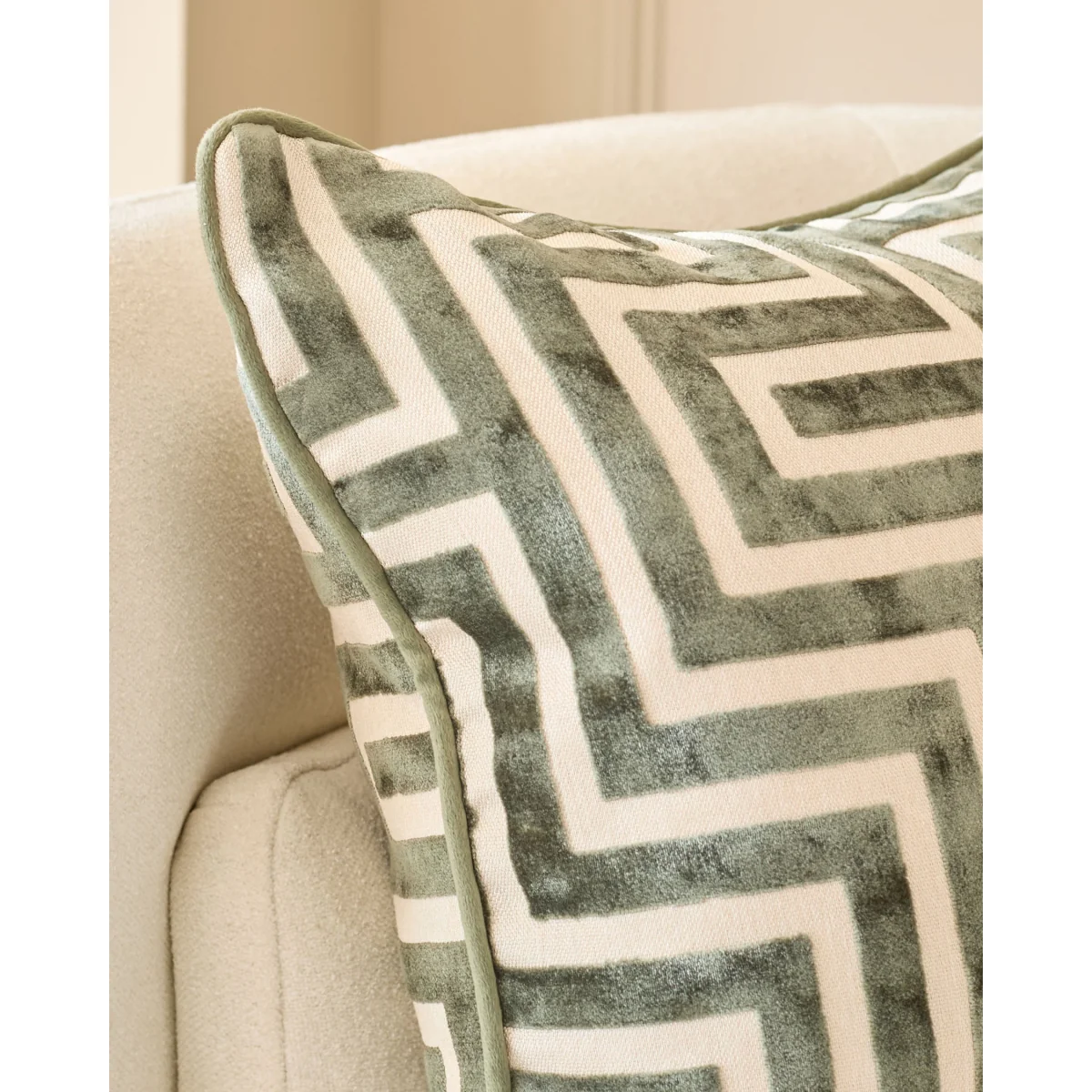 Imani olive green medium cushion – image 3