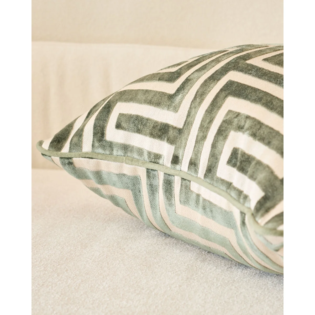 Imani olive green medium cushion – image 4