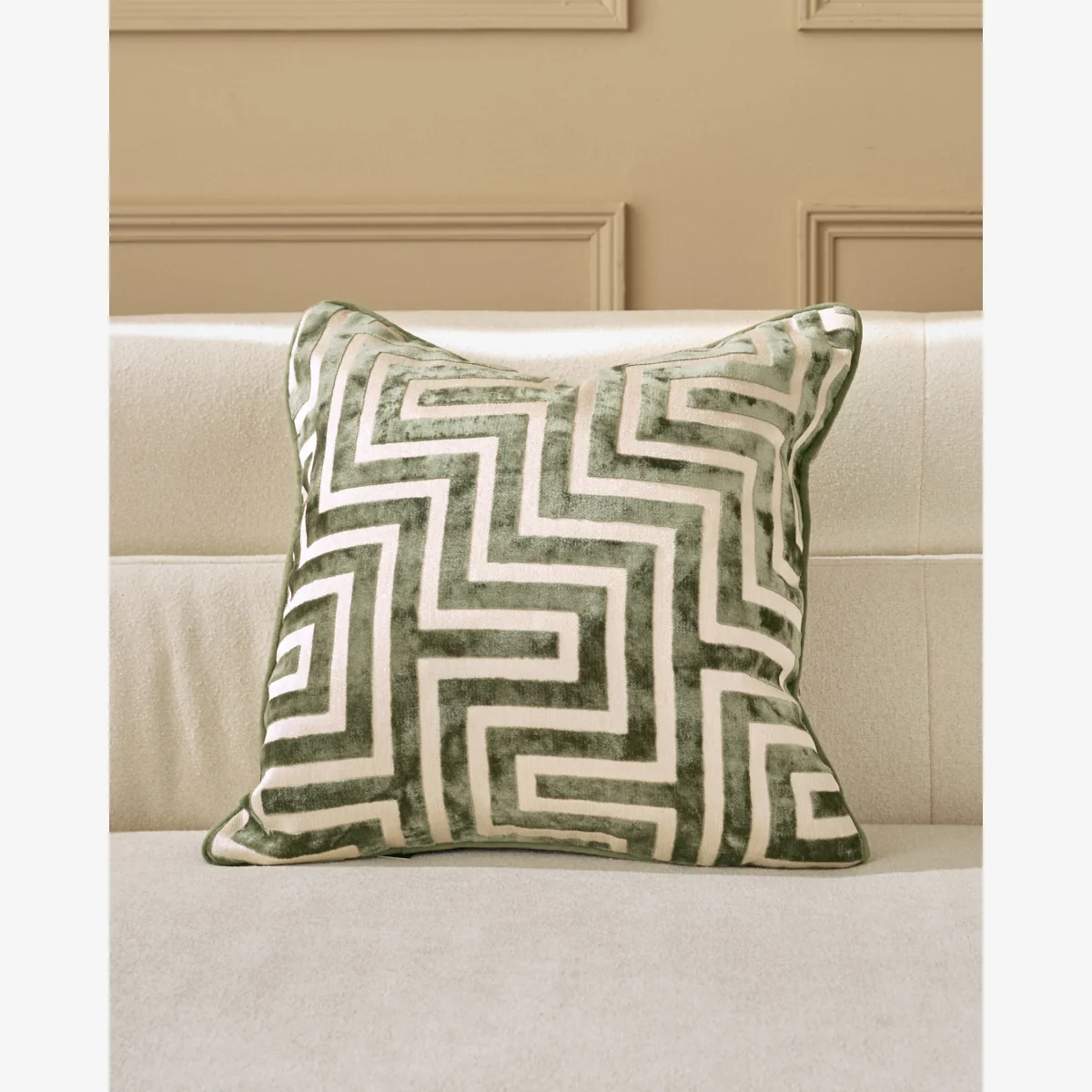 Imani olive green medium cushion – image 1