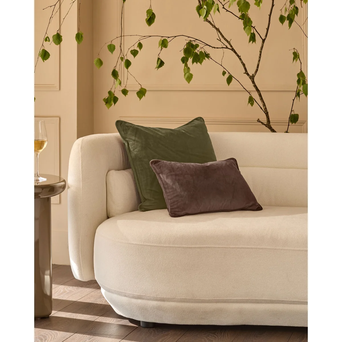 Luca olive green medium cushion – image 2