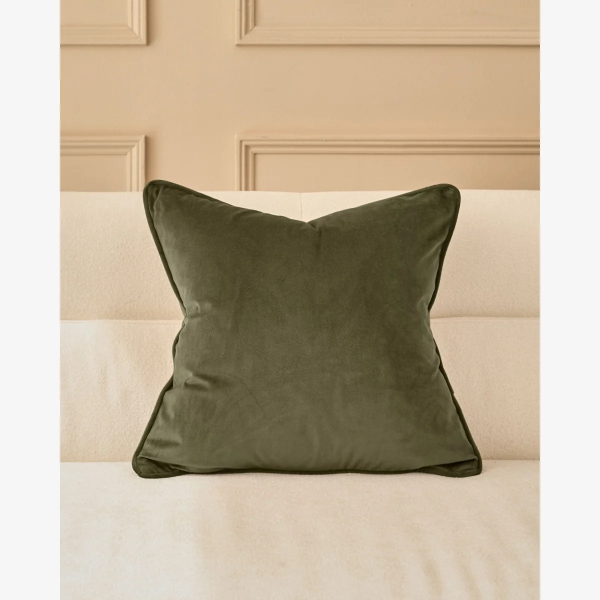Luca olive green medium cushion – image 1