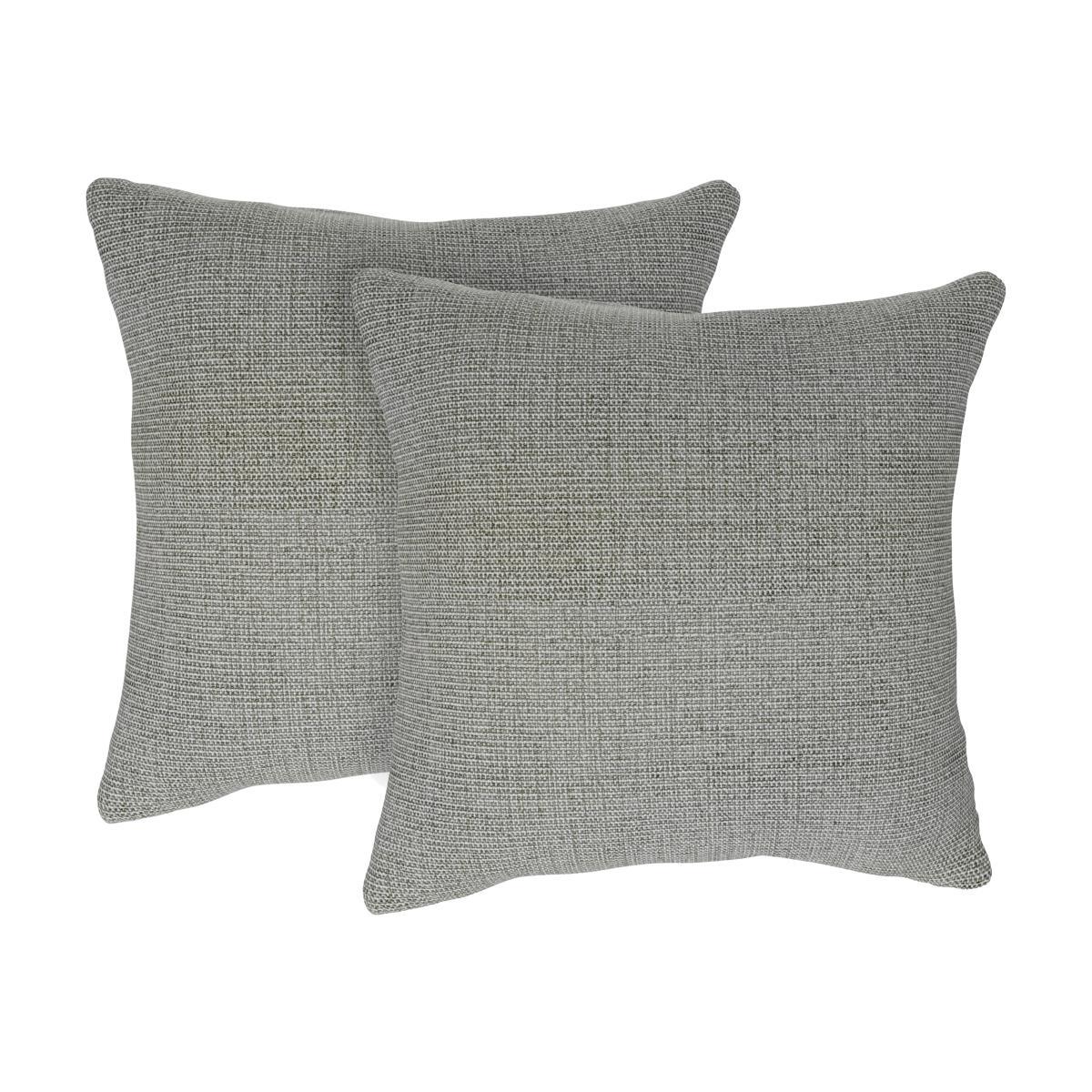 The Lounge Co. - Romilly Pair of Large Fabric Cushions - Grey