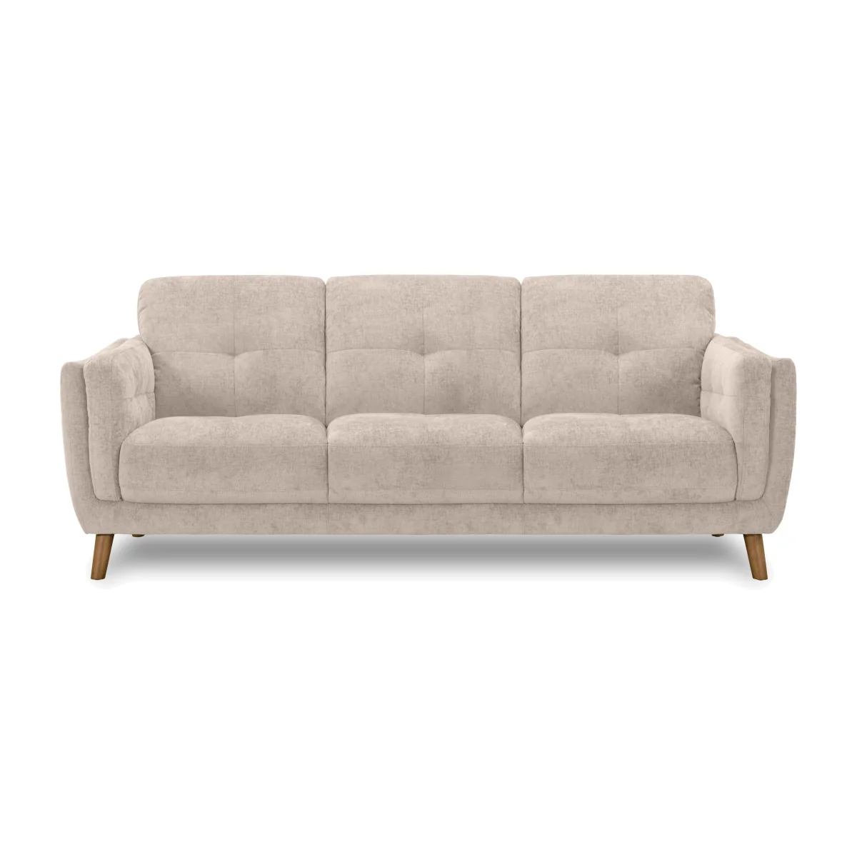 Soren 3 Seater 3 Cushion Fabric Sofa - Linen - Sofas and Armchairs – image 1