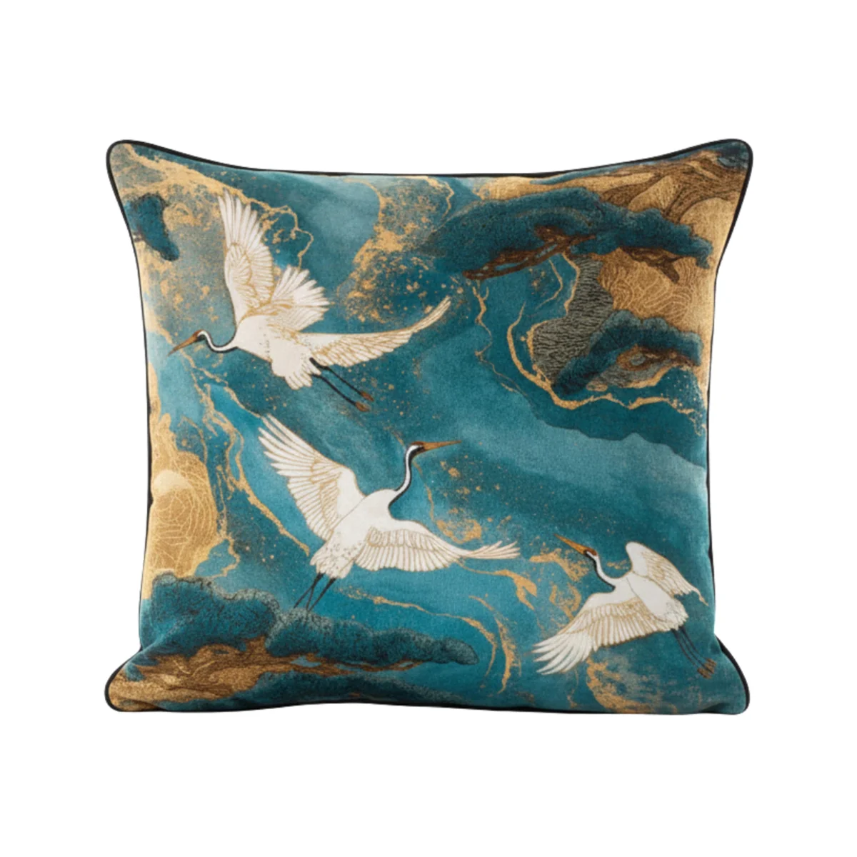 Teal River Crane Large Feather Cushion - Home Accessories - In Time for Christmas – image 1