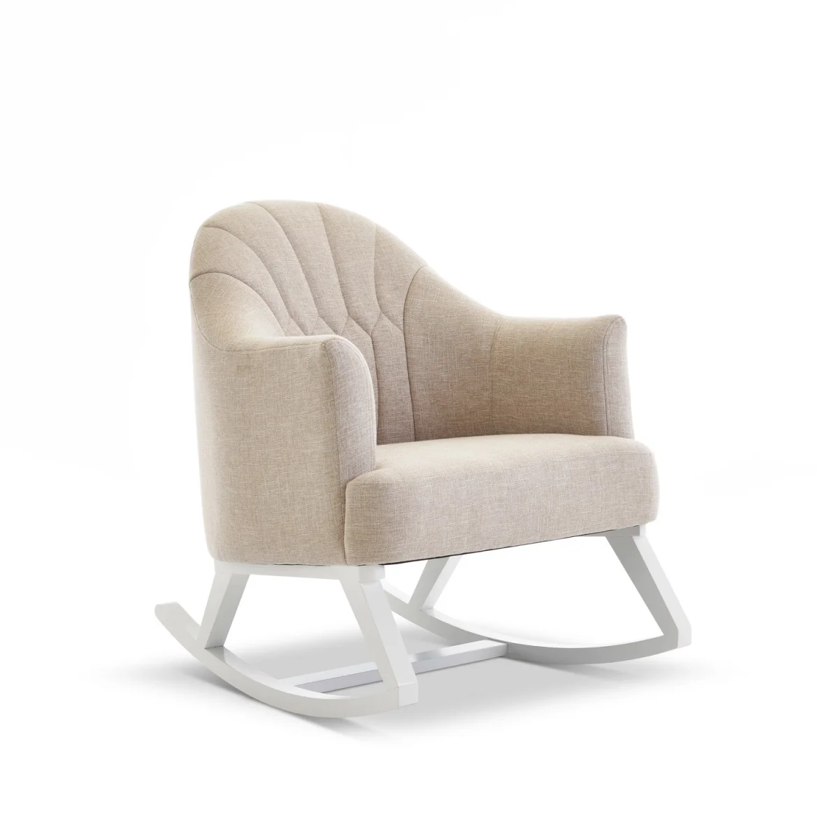 Obaby Round Back Rocking Chair - White with Sand Cushion – image 3
