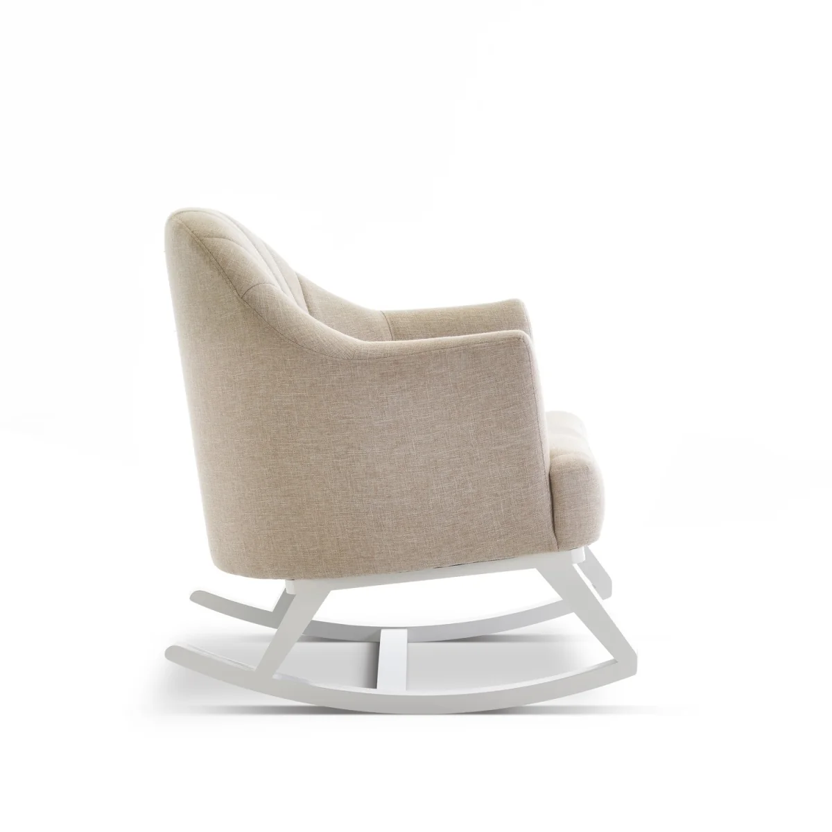 Obaby Round Back Rocking Chair - White with Sand Cushion – image 4