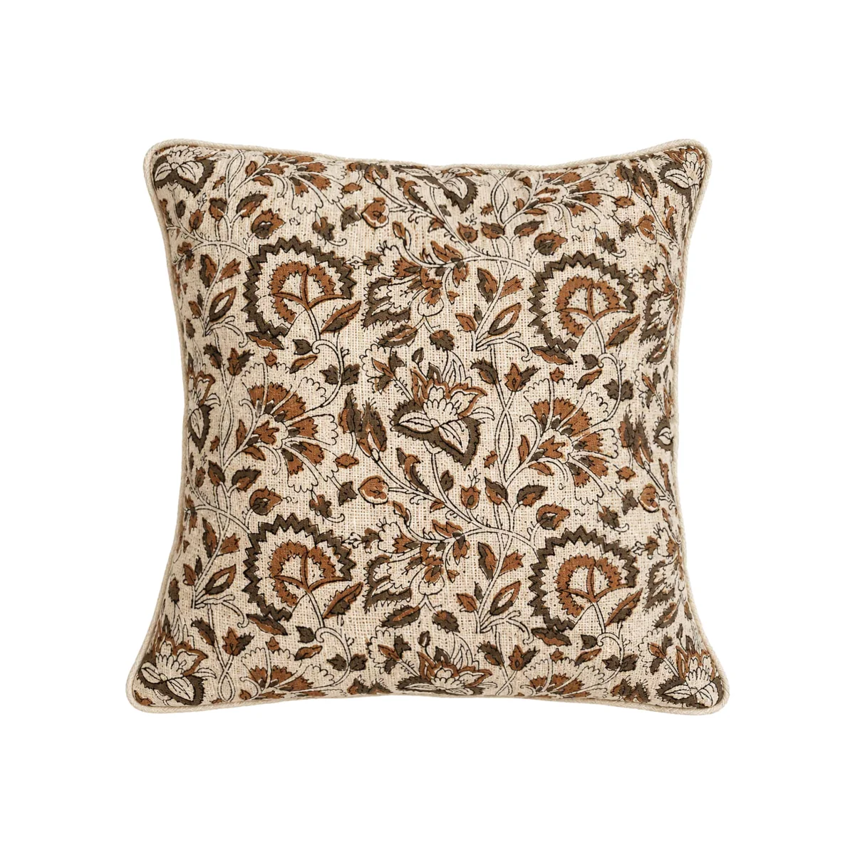 Autumn Garden Handblock Cushion