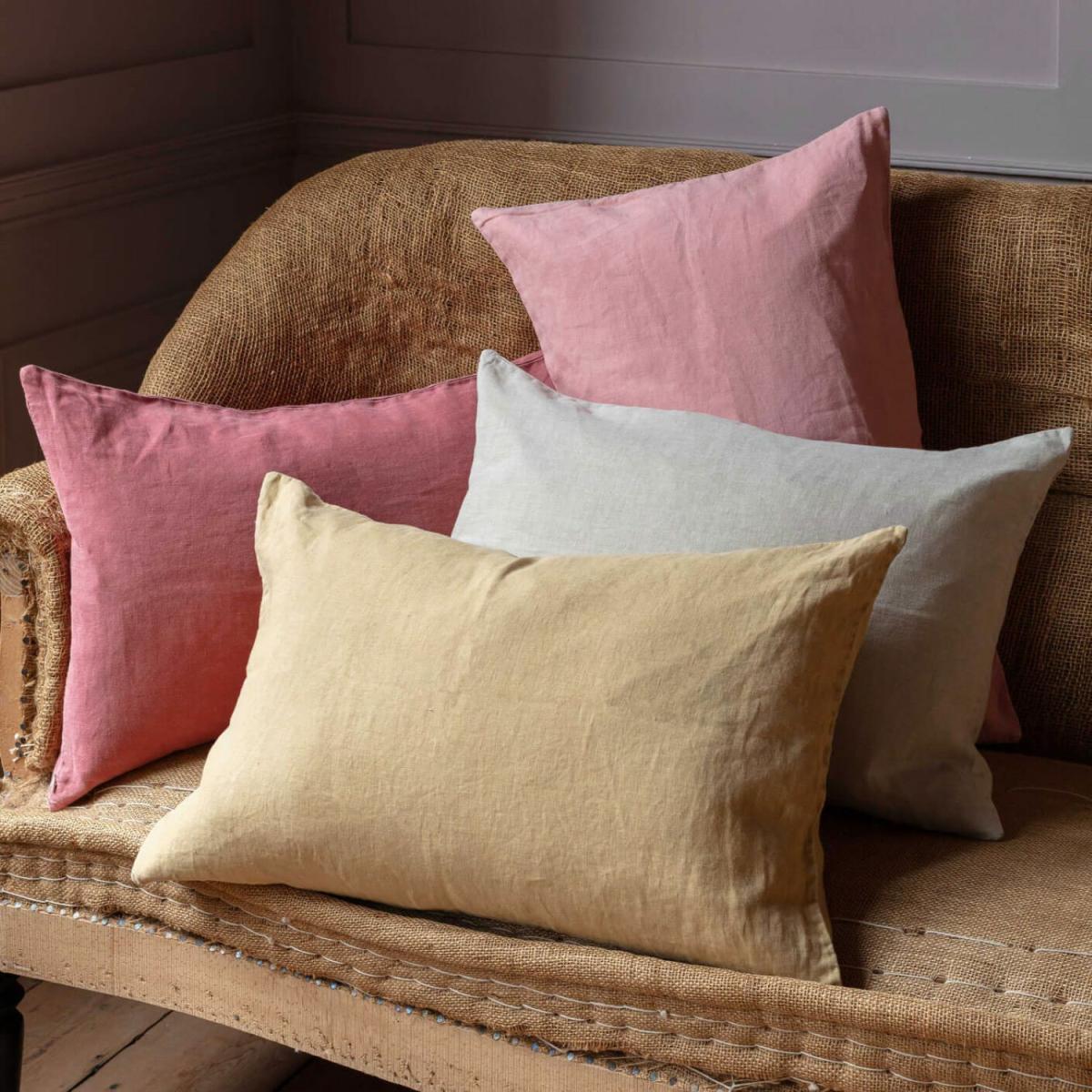 Mustard Linen Rectangular Cushion – image 1