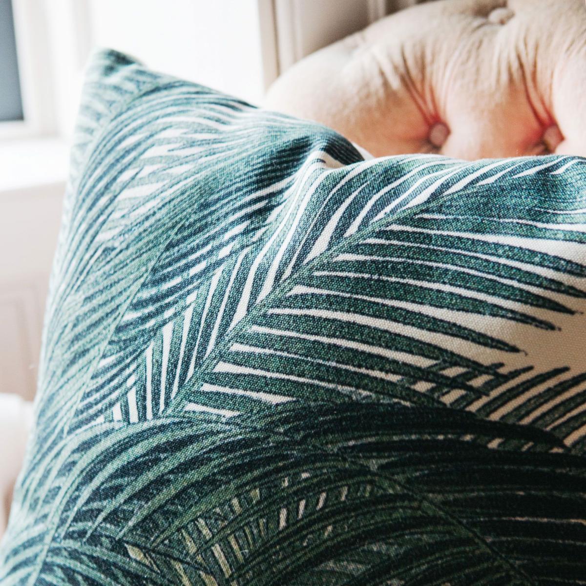 Printed Palm Leaves Cushion – image 2