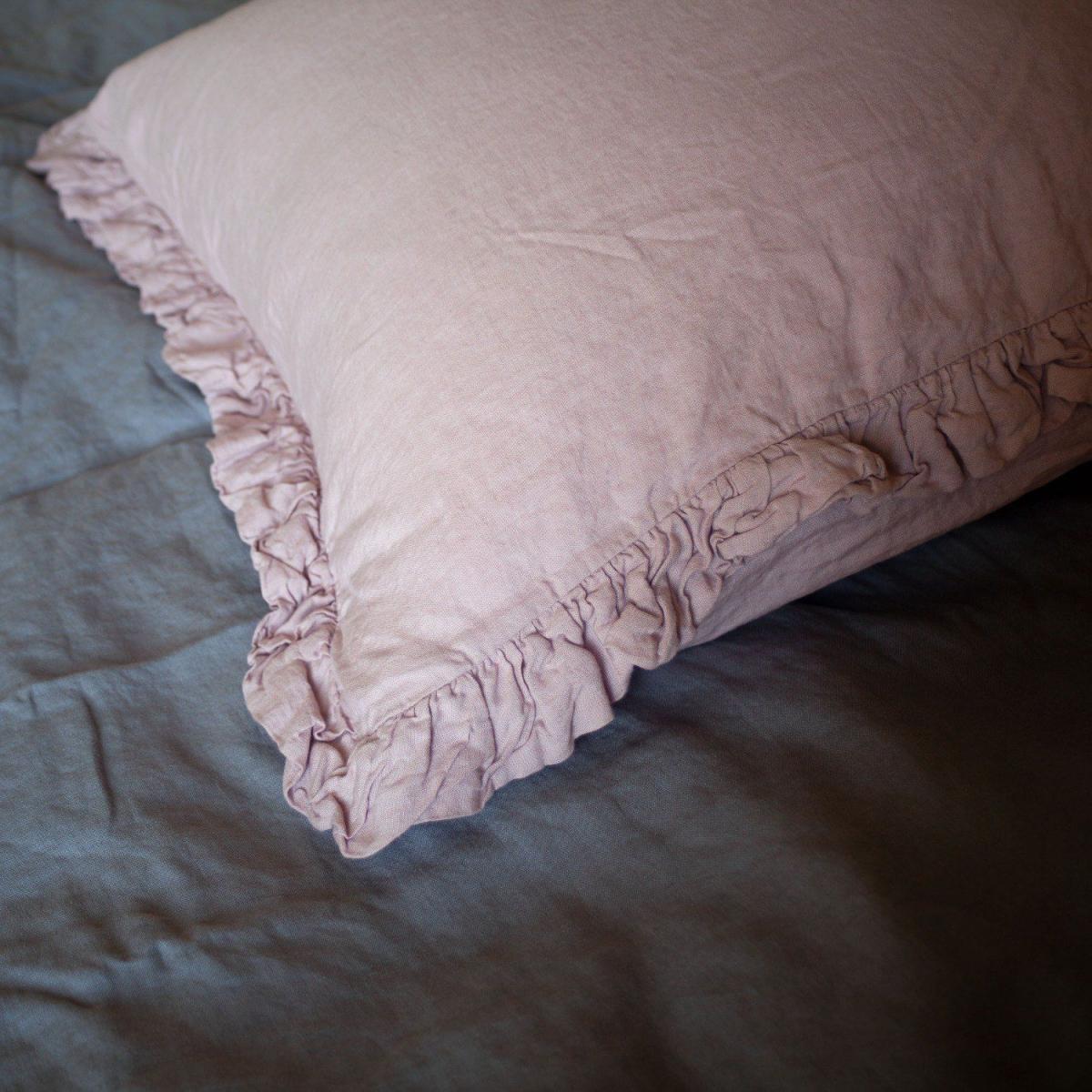 Porto Blush Linen Cushion – image 2