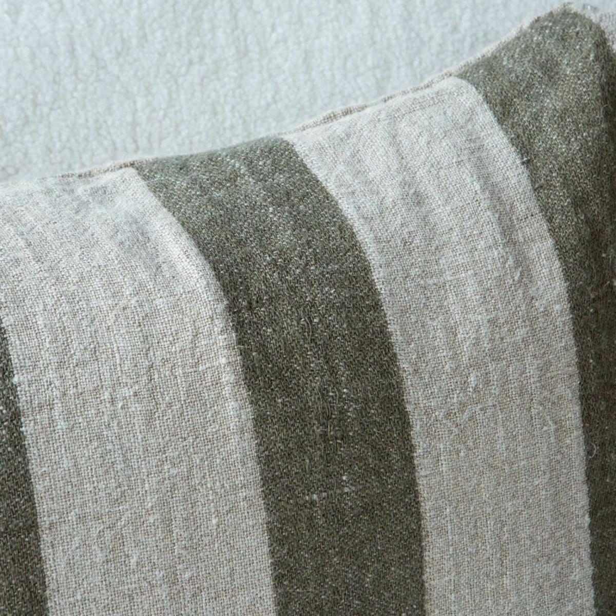 Graham and Green Green Stripe Tassel Cushion – image 3