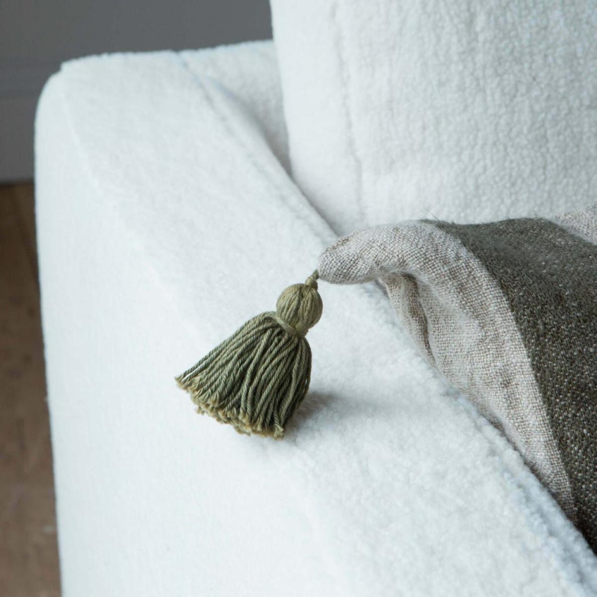 Graham and Green Green Stripe Tassel Cushion – image 5