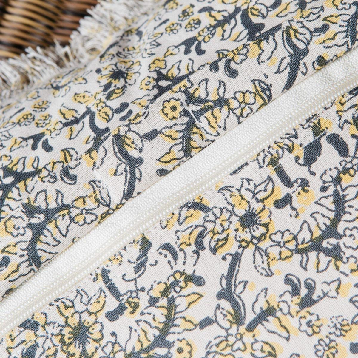 Yellow Ditsy Blossom Printed Cushion – image 3
