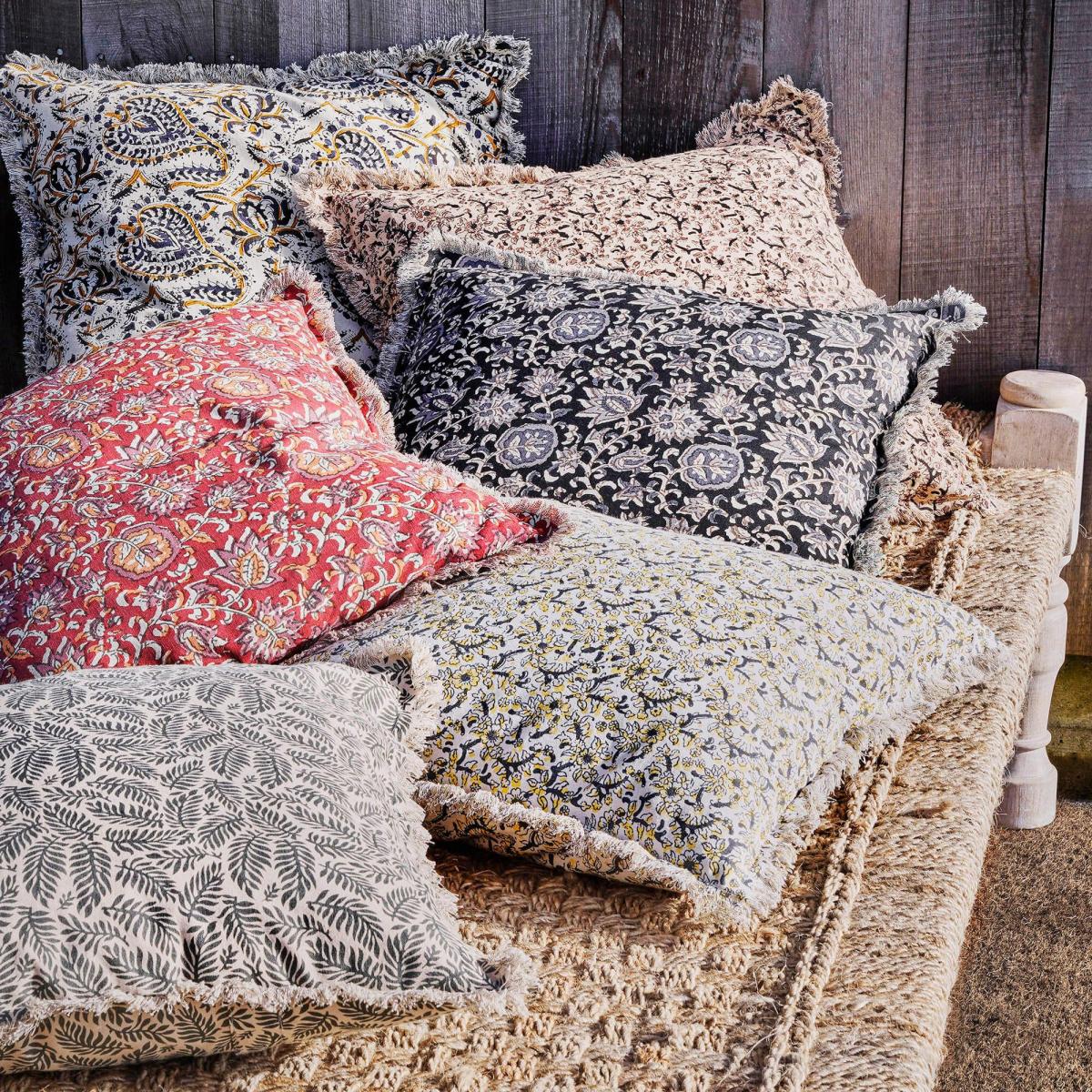 Yellow Ditsy Blossom Printed Cushion – image 4